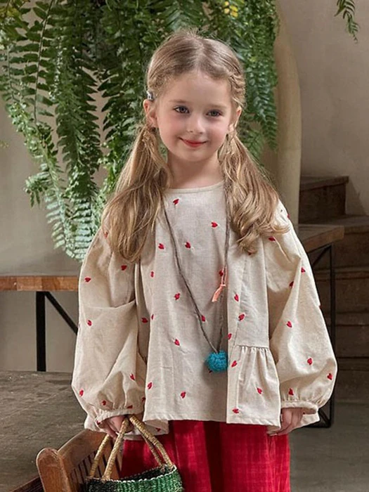 Heart Embroidery Blouse Heart Embroidery Blouse by Ante J for Child - catalog view