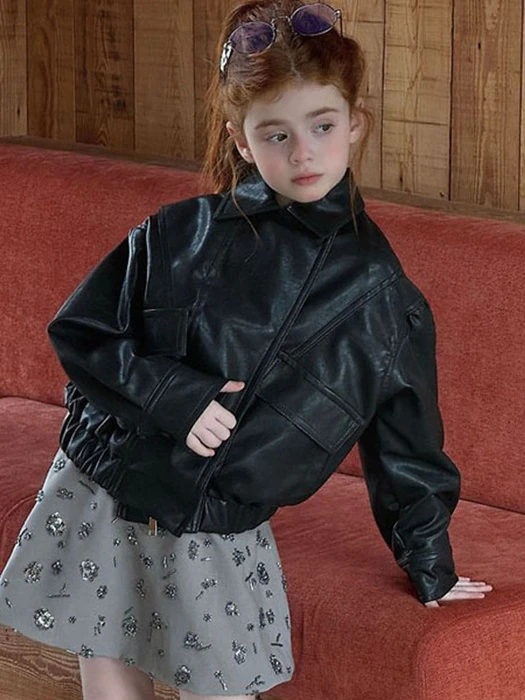 Ligne Two Pocket Leather Jacket Ligne Two Pocket Leather Jacket by Ante J for Child - catalog view