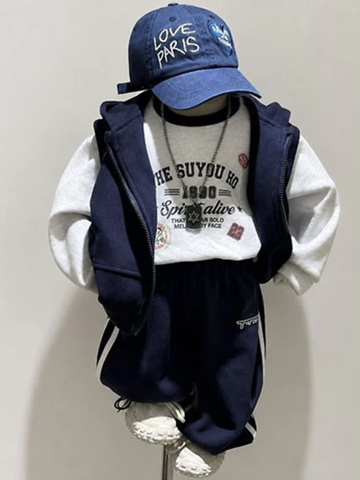 Hooded Vest 3-Piece Top & Bottom Set Hooded Vest 3-Piece Top & Bottom Set by Ante J for Child - catalog view