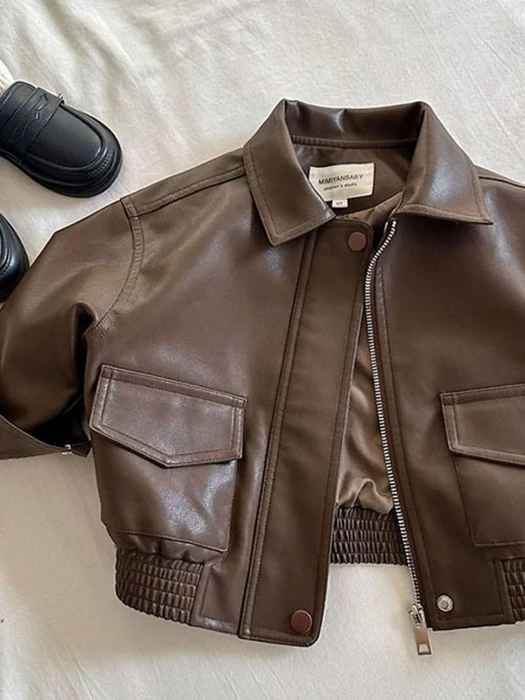 Two Pocket Classic Leather Jacket Two Pocket Classic Leather Jacket by Ante J for Child - catalog view