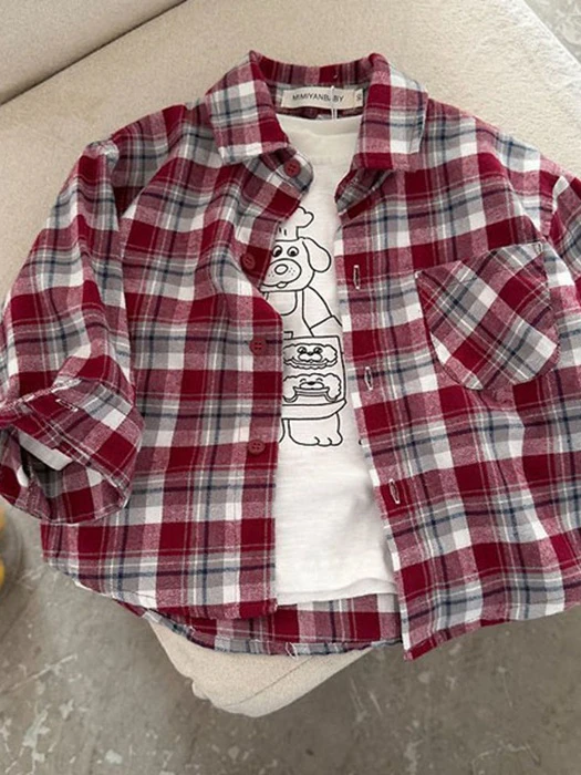 Pocket Check Red Shirt Pocket Check Red Shirt by Ante J for Child - catalog view