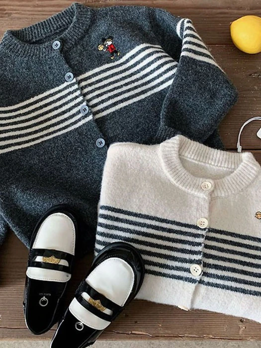 Ppoppy Embroidery Striped Cardigan Ppoppy Embroidery Striped Cardigan by Ante J for Child - catalog view