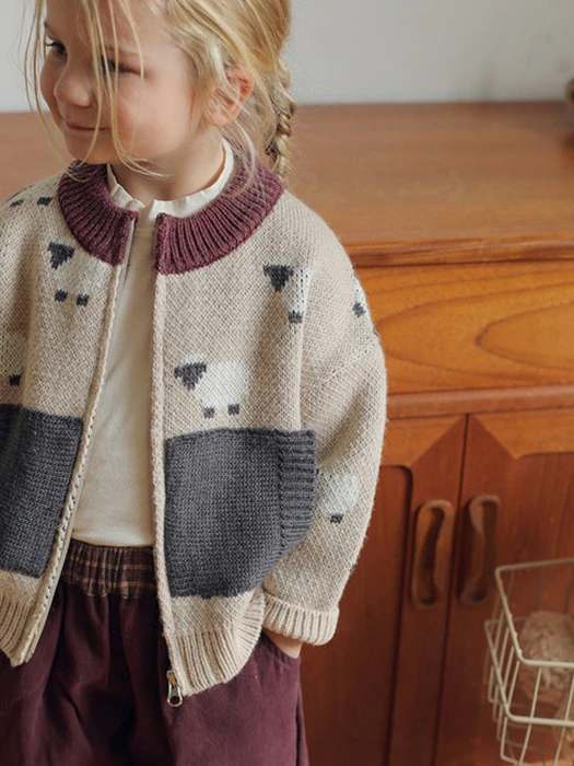 Mouton Knit Zip-up Mouton Knit Zip-up by Bien a Bien for Child - catalog view