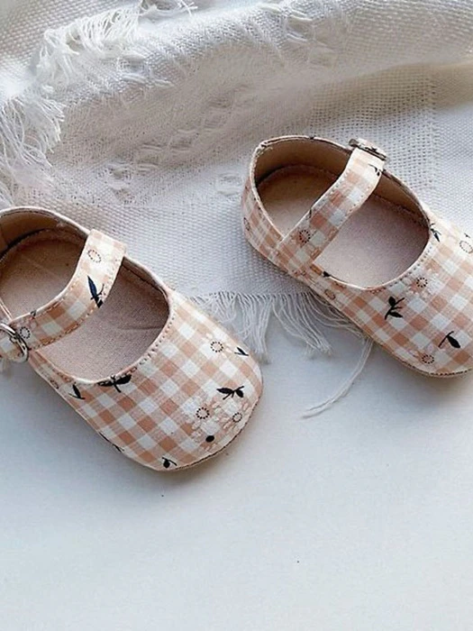 Small Check Floral Shoes Small Check Floral Shoes by Ante J for Baby - catalog view