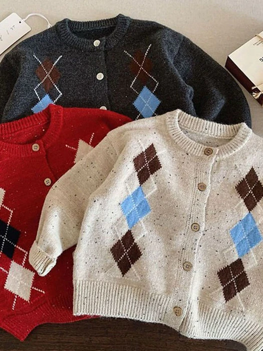Rhombus Collar Cardigan by Ante J for Child - catalog view