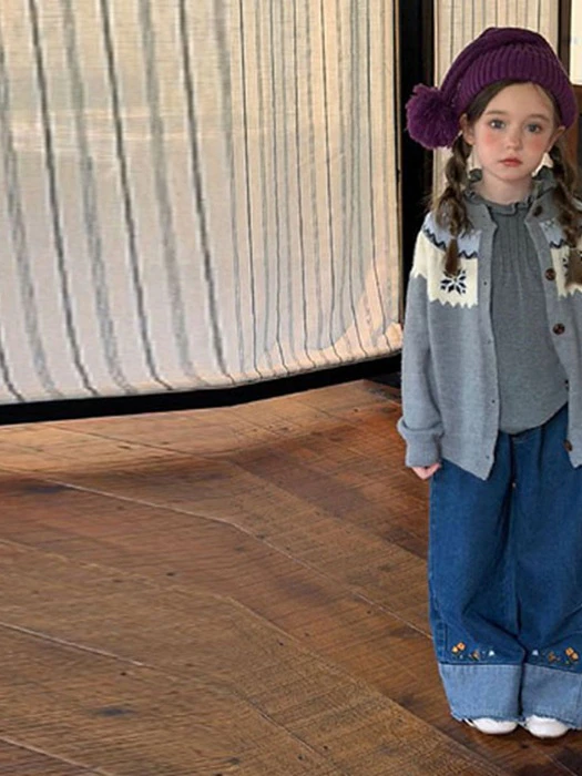 Embroidery Flower Hem Denim Pants Embroidery Flower Hem Denim Pants by Ante J for Child - catalog view