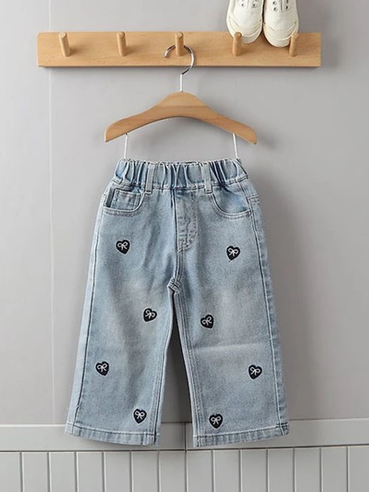 Heart Ribbon Embroidery Denim Pants Heart Ribbon Embroidery Denim Pants by Tony for Child - catalog view