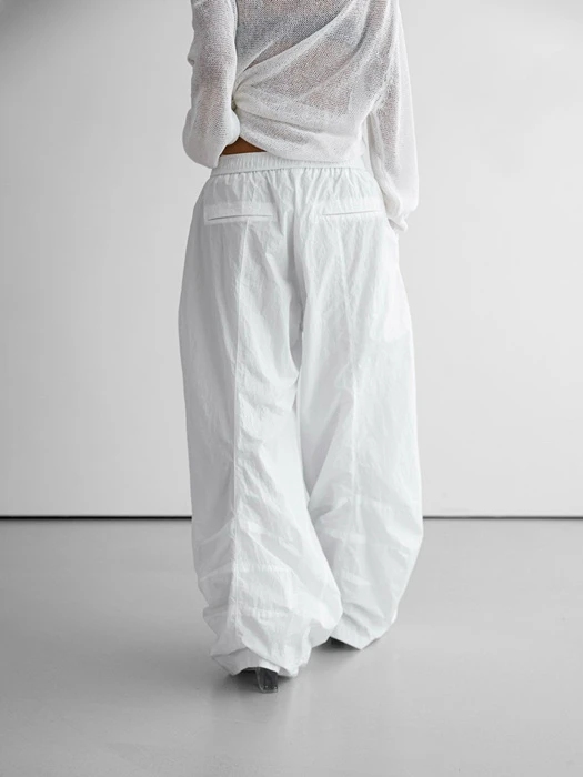Nylon Drawstring Wide Twist Pattern Trousers Nylon Drawstring Wide Twist Pattern Trousers by Paper Moon for Women - catalog view