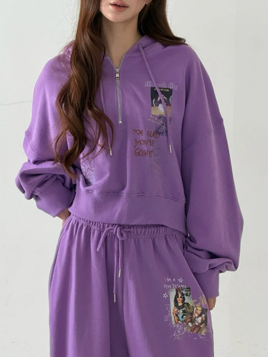 Rough Half Zip-up Hoodie Rough Half Zip-up Hoodie by Sugar Case for Women - catalog view