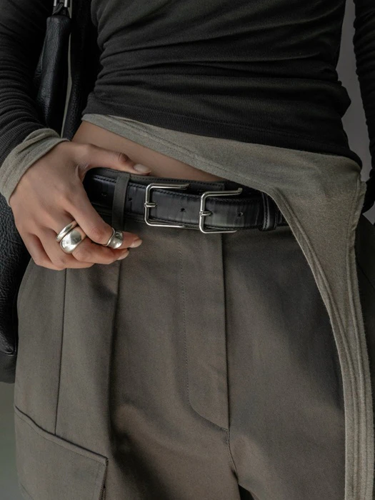 Classic Double Buckle Point Leather Belt Classic Double Buckle Point Leather Belt by Paper Moon for Women - catalog view