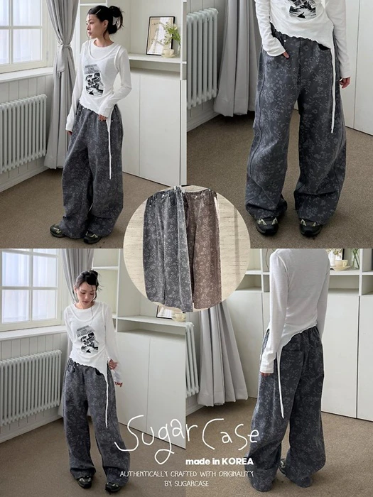Floral Pigment Curve Pants Floral Pigment Curve Pants by Sugar Case for Women - catalog view