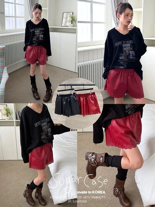 Punching Leather Shorts Punching Leather Shorts by Sugar Case for Women - catalog view