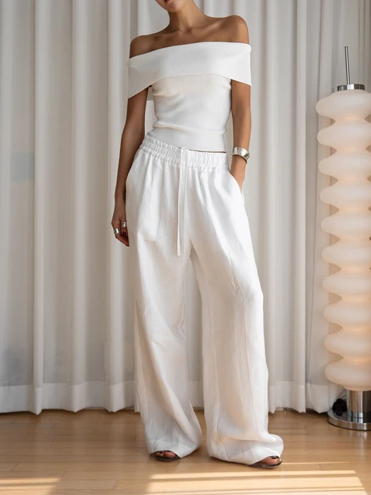 Linen Drawstring Trouser Linen Drawstring Trouser by Paper Moon for Women - catalog view