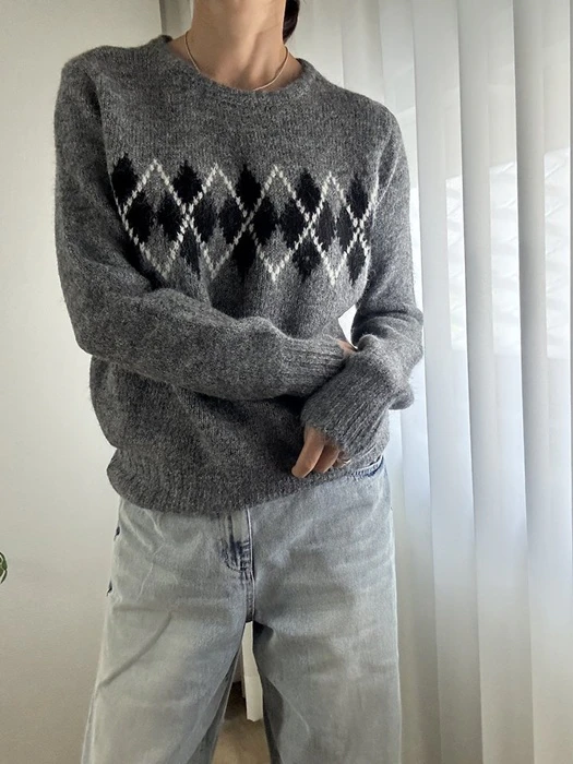 Argyle Knit Pullover Argyle Knit Pullover by Most for Women - catalog view