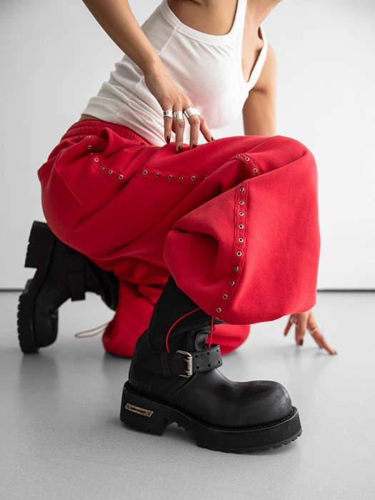 Oversized Eyelet Line Detail Sweat Pants by Paper Moon for Women - catalog view
