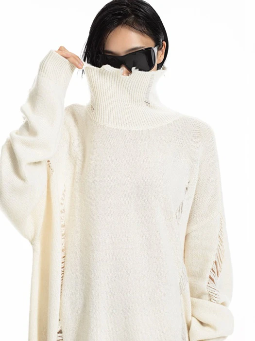 Vintage Cut-Off Cashmere-Blend Turtleneck Knit Vintage Cut-Off Cashmere-Blend Turtleneck Knit by Paper Moon for Women - catalog view