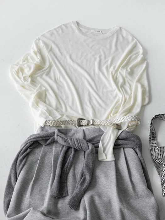 Soft Wool Tencel Long Sleeve Tee by Paper Moon for Women - catalog view