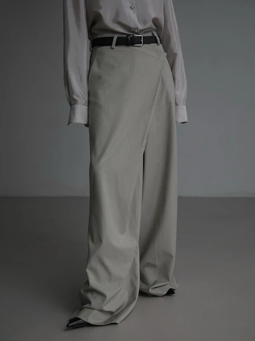 Asymmetry Pintuck Wide Maxi Trousers Asymmetry Pintuck Wide Maxi Trousers by Paper Moon for Women - catalog view