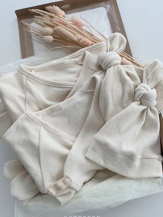 Organic Newborn Top – Bonnet Set – Cotton Organic Newborn Top - Bonnet Set - Cotton by Oott Bebe for Baby - catalog view