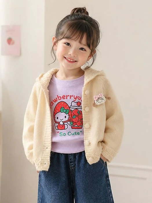 Rose Belle Hooded Knit CardiganTT Beanie Rose Belle Hooded Knit CardiganTT Beanie by Twinkle for Child - catalog view