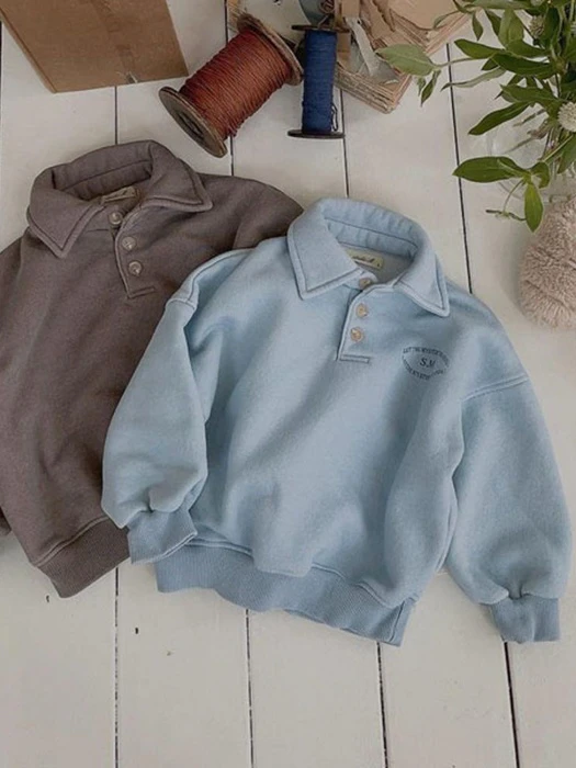 Pigment French Terry Fleece Button Tee Pigment French Terry Fleece Button Tee by Studio M for Child - catalog view