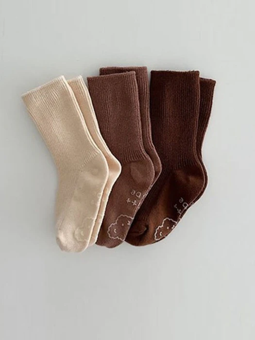 Rainbow Socks - Natural Chocolate Set by Oott Bebe for Baby - catalog view