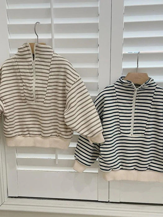 Fleece Half-Zip Striped Tee Fleece Half-Zip Striped Tee by Studio M for Child - catalog view