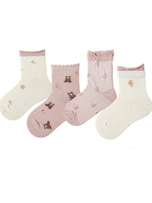 Bear Flower Ribbon Socks Set Bear Flower Ribbon Socks Set by Miso for Baby - catalog view