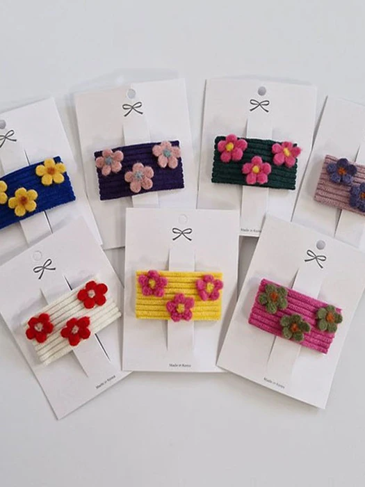 Corduroy Flower Snap Hair Clip Corduroy Flower Snap Hair Clip by Black Pink for Child - catalog view