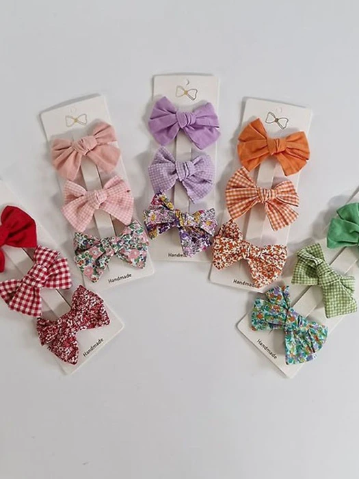 Delicate Ribbon Hair Clip Set of 3 Delicate Ribbon Hair Clip Set of 3 by Black Pink for Child - catalog view