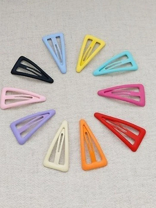 Triangle Embossed Snap Hair Clip Triangle Embossed Snap Hair Clip by Black Pink for Child - catalog view