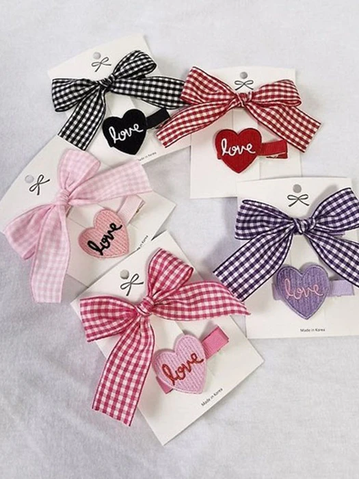 Check Heart Ribbon Set Check Heart Ribbon Set by Black Pink for Child - catalog view