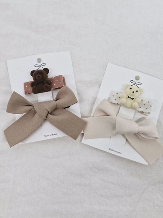 Dot Teddy Bear Ribbon Set Dot Teddy Bear Ribbon Set by Black Pink for Child - catalog view