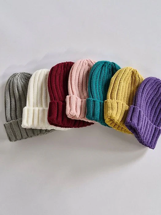 Solid Ribbed Beanie Solid Ribbed Beanie by Black Pink for Child - catalog view