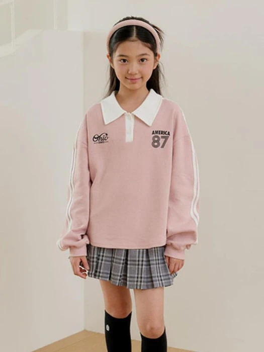 Lovely Color Block Collar Tee Lovely Color Block Collar Tee by Boomjunior for Child - catalog view