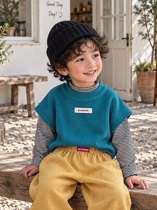 Color Chip Knit Vest Color Chip Knit Vest by Black Pink for Child - catalog view