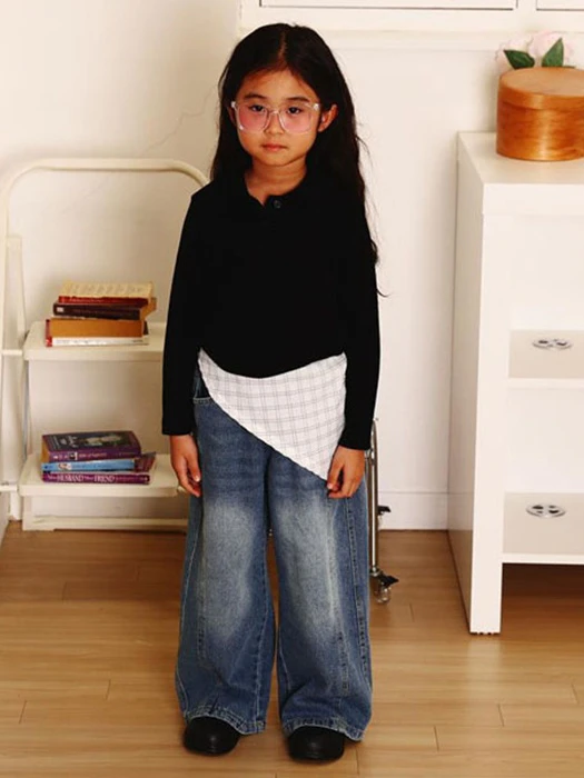 Cut-Line Denim Pants Cut-Line Denim Pants by Lalabongbong for Child - catalog view