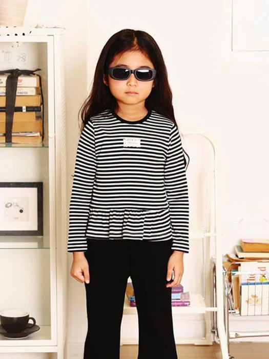 Frill Striped Tee Frill Striped Tee by Lalabongbong for Child - catalog view