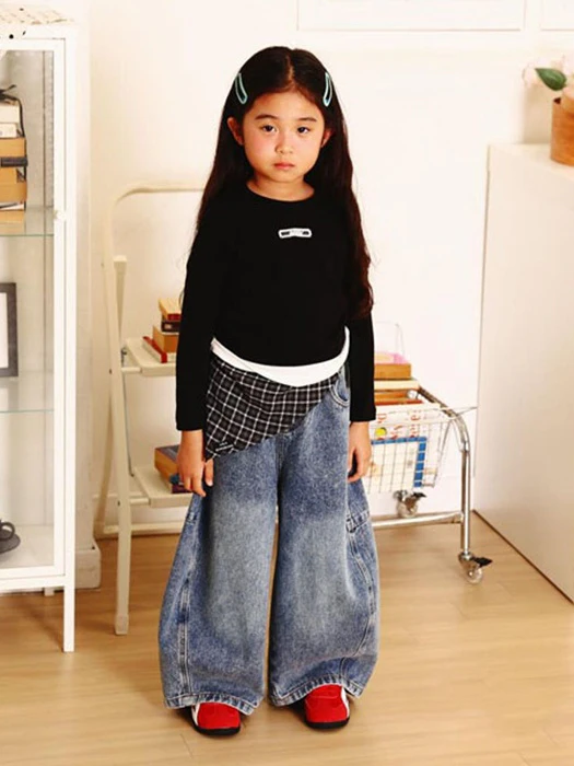 Curved Denim Pants Curved Denim Pants by Lalabongbong for Child - catalog view