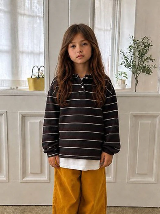 Striped Collar Tee Striped Collar Tee by Thanksto TT for Child - catalog view