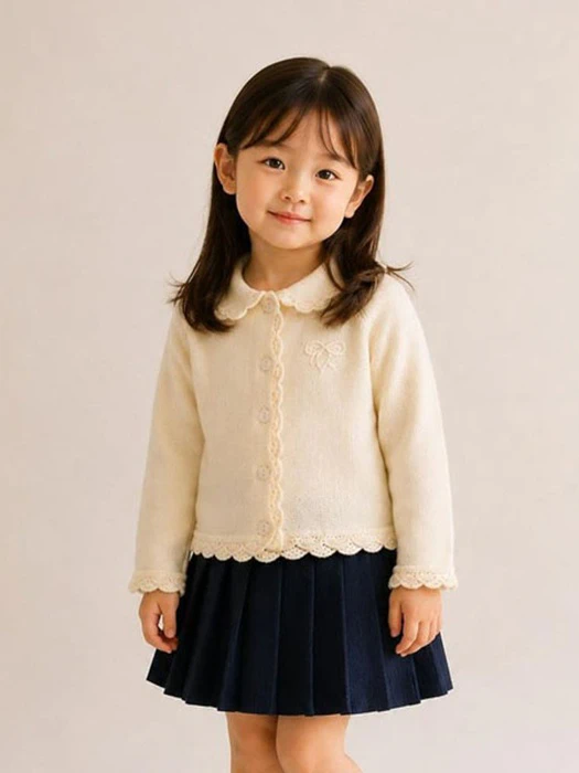 Ribbon Collar Cardigan Ribbon Collar Cardigan by Hanacoco for Child - catalog view
