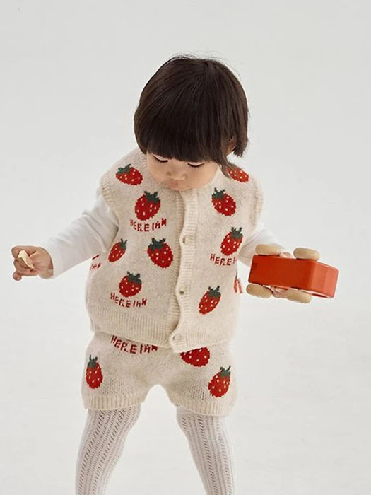 Strawberry Knit Vest Strawberry Knit Vest by Here I Am for Baby - catalog view