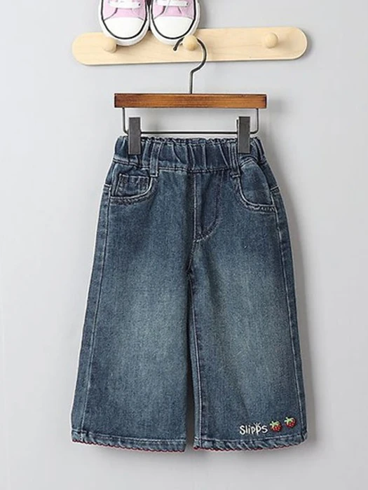 Strawberry Embroidered Denim Pants Strawberry Embroidered Denim Pants by Twinkle for Child - catalog view