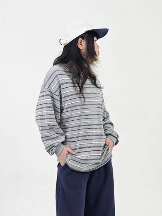 Macaron Striped Long Sleeve Tee Macaron Striped Long Sleeve Tee by Peanut & Butter for Junior - catalog view