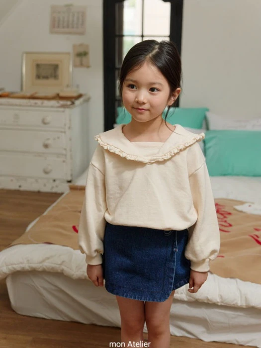 Romi Frill Sweatshirt Romi Frill Sweatshirt by Mon Atelier for Child - catalog view