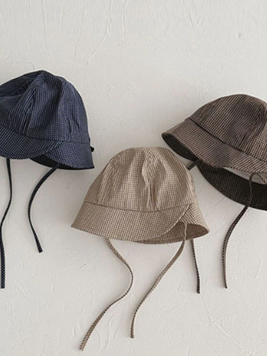 Strap Mini Check Bucket Hat Strap Mini Check Bucket Hat by Miso for Baby - catalog view
