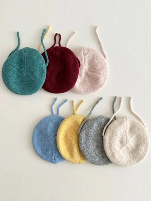 Pastel Strap Knit Beret by Miso for Baby - catalog view