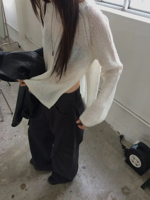 Grain Slit Knit Pullover Grain Slit Knit Pullover by Anou for Women - catalog view