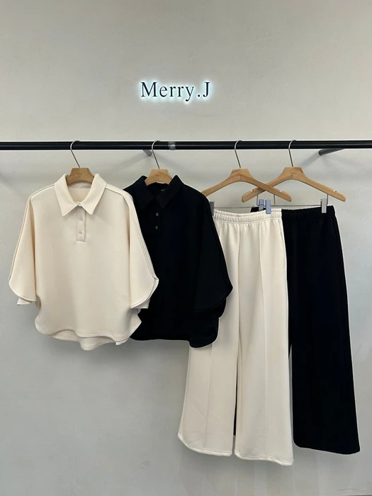 Marron Cushion Collar Blouse + Marron Cushion Pin-Tuck Pants Marron Cushion Collar Blouse + Marron Cushion Pin-Tuck Pants by Merry J for Women - catalog view