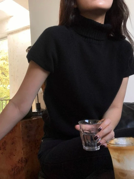 mink cashmere turtle-neck half knit top mink cashmere turtle-neck half knit top by Moani for Women - catalog view